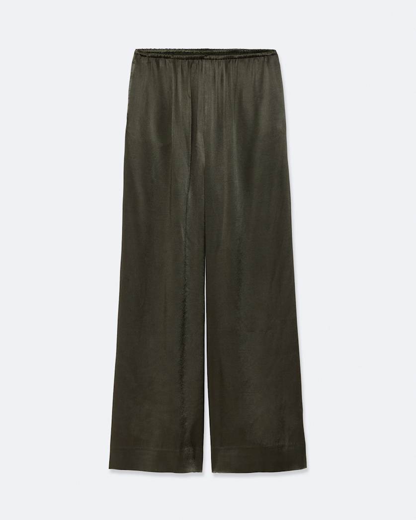 Lycia Elasticated Crepe Wide-Leg Trousers