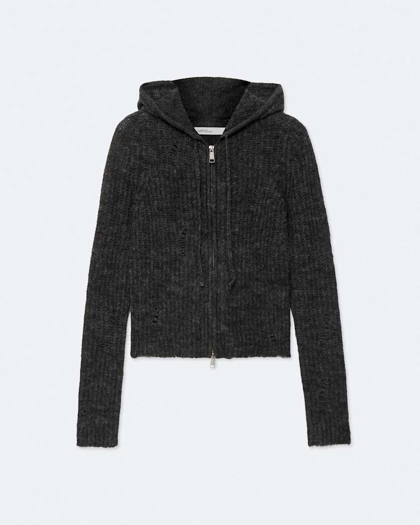 Mabel Cropped Alpaca-Blend Hoodie
