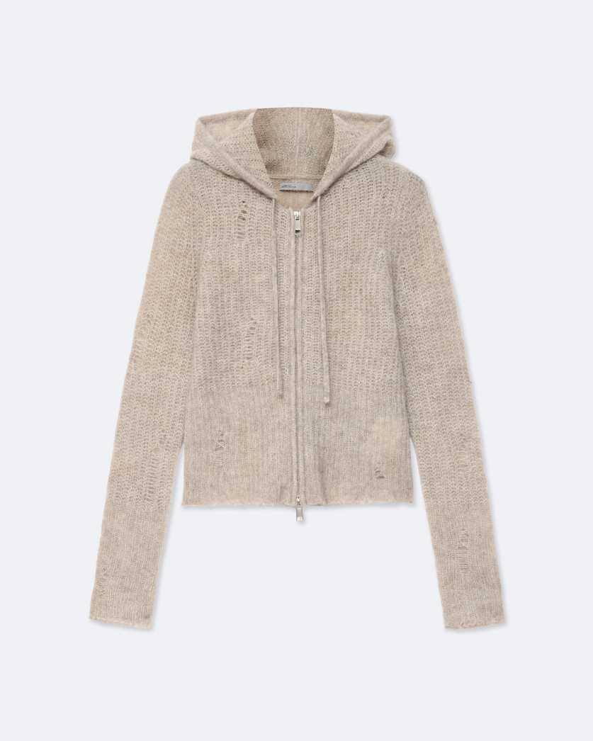 Mabel Cropped Alpaca-Blend Hoodie