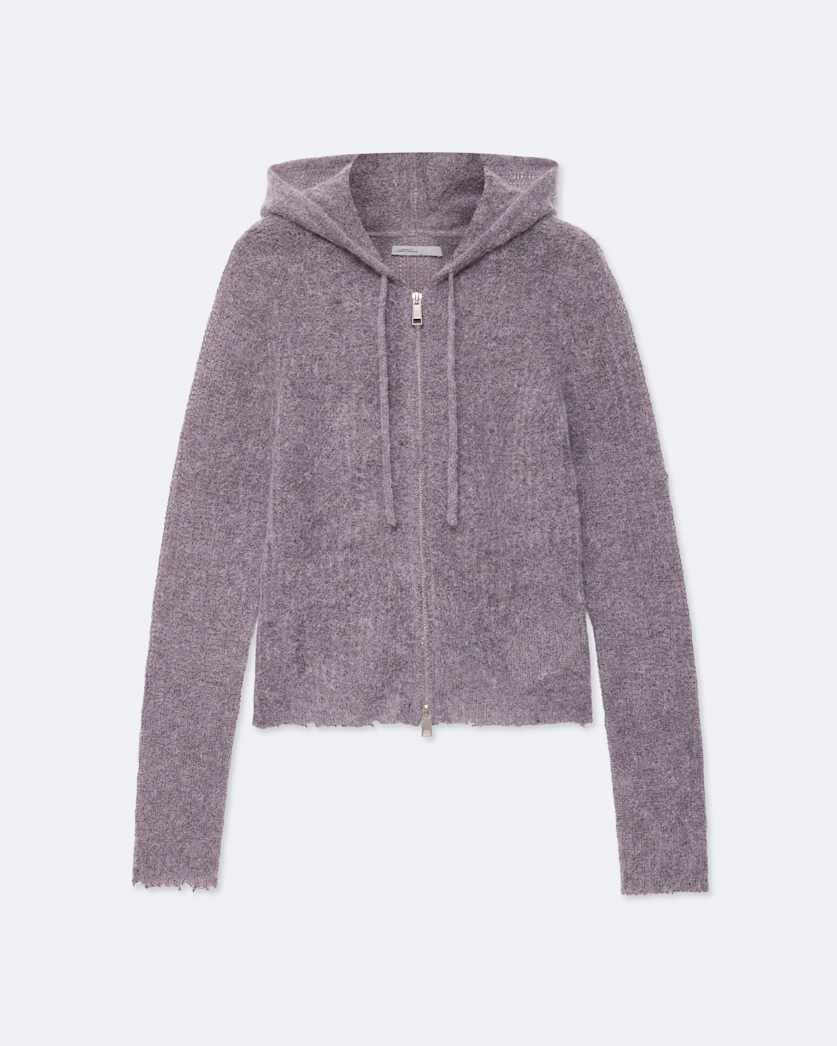 Mabel Cropped Alpaca-Blend Hoodie