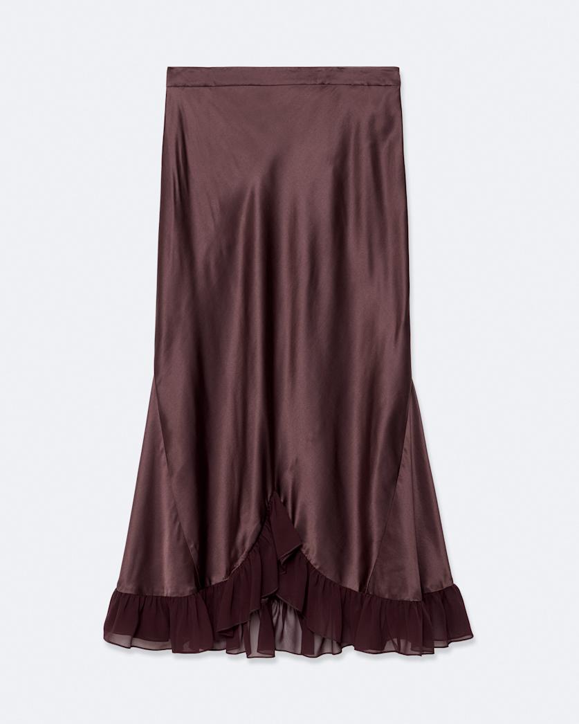 Silk-viscose skirt