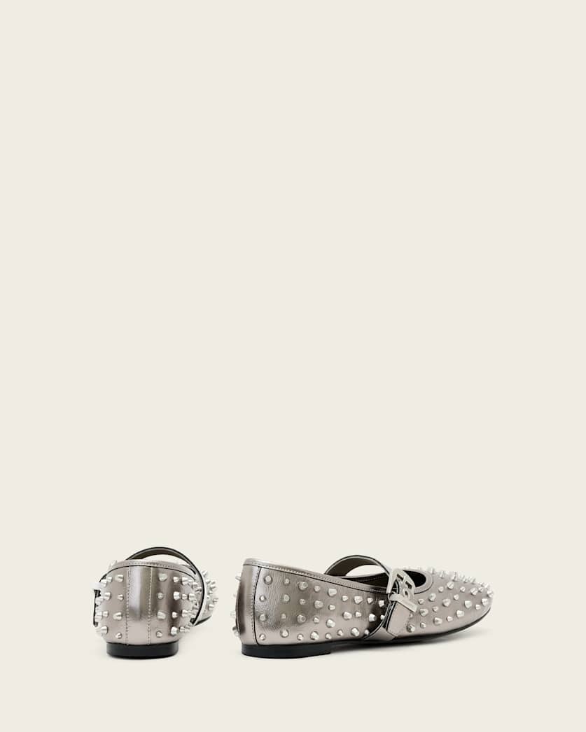 Holly Leather Stud Ballet Flats