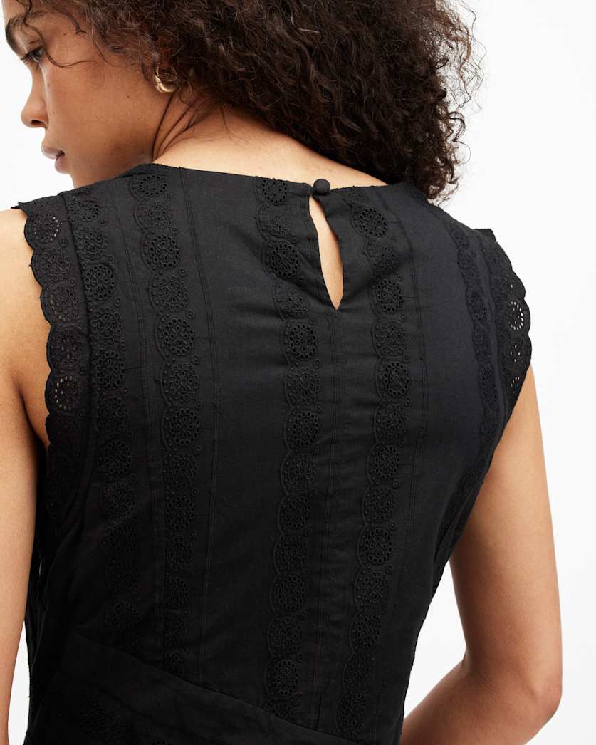 Aviana Sleeveless Broderie Maxi Dress