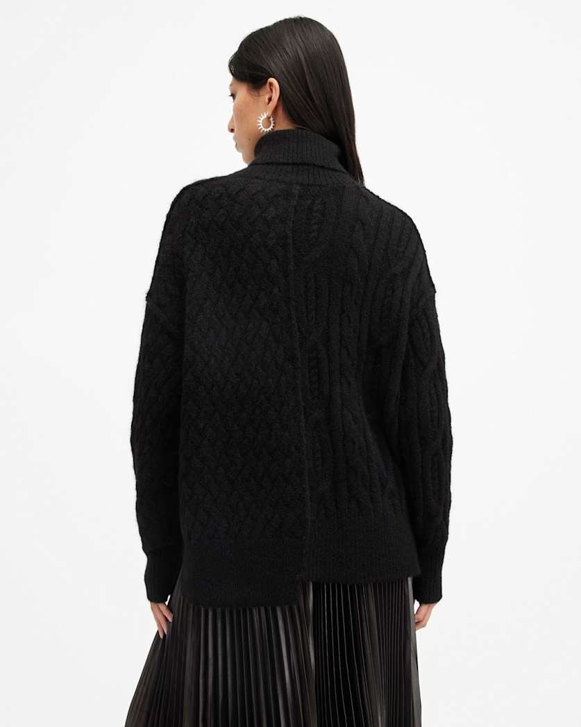 Varla Cable Stitch Roll Neck Jumper