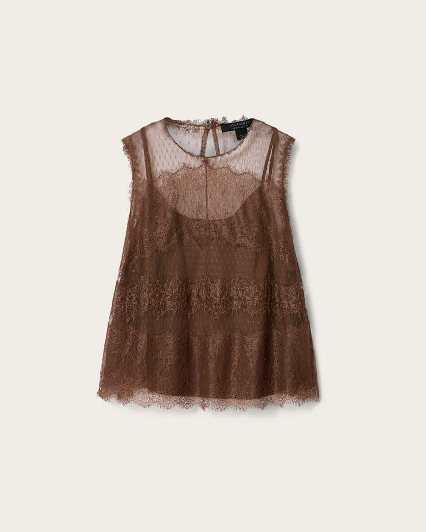 Clara Lace Trim Sleeveless Top