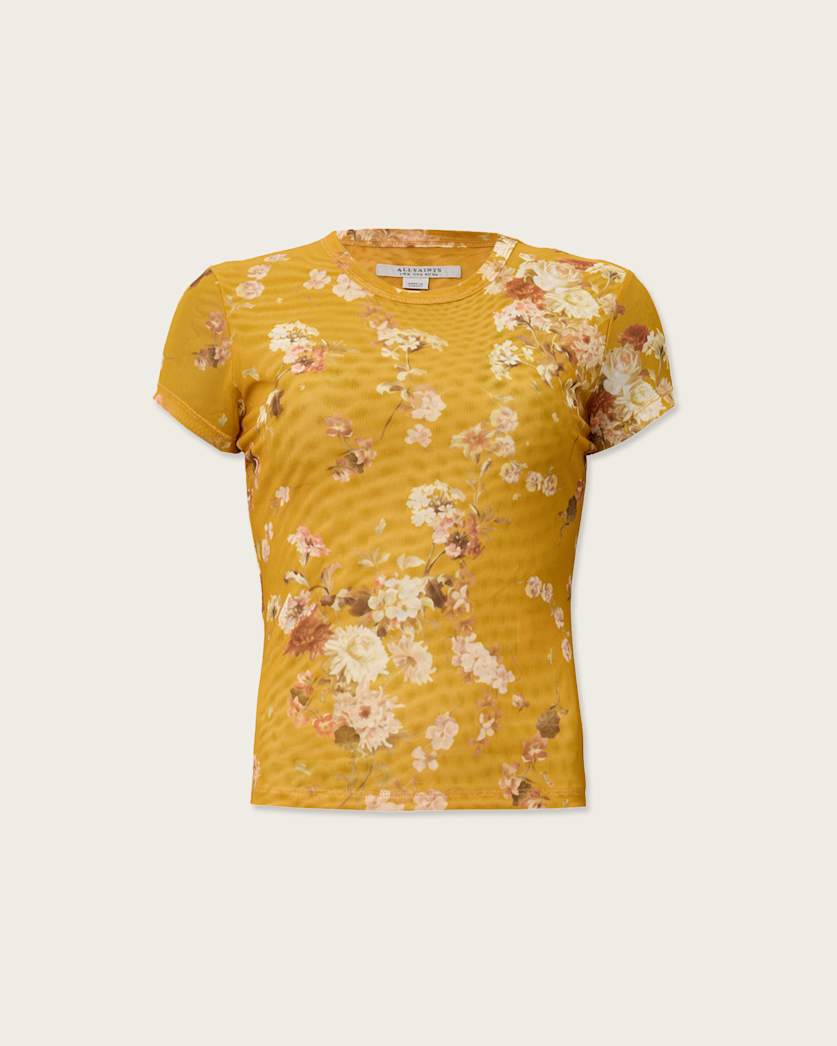 Ellie Floral Print Mesh T-Shirt