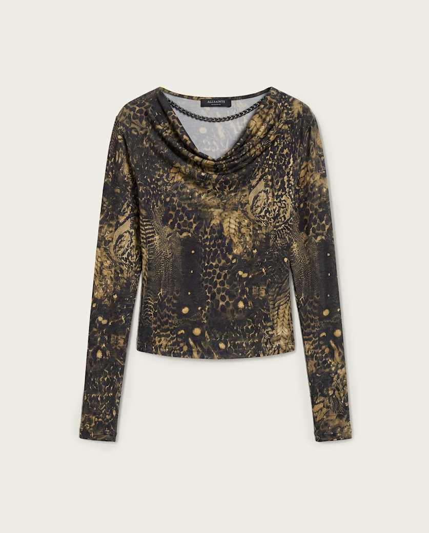 Hallie Cowl Neck Slim Fit Top