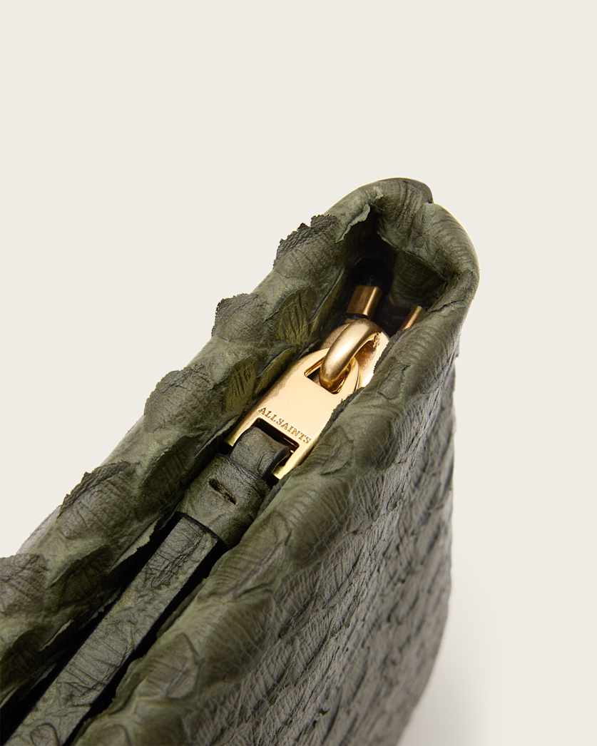 Bettina Snake-Effect Leather Clutch