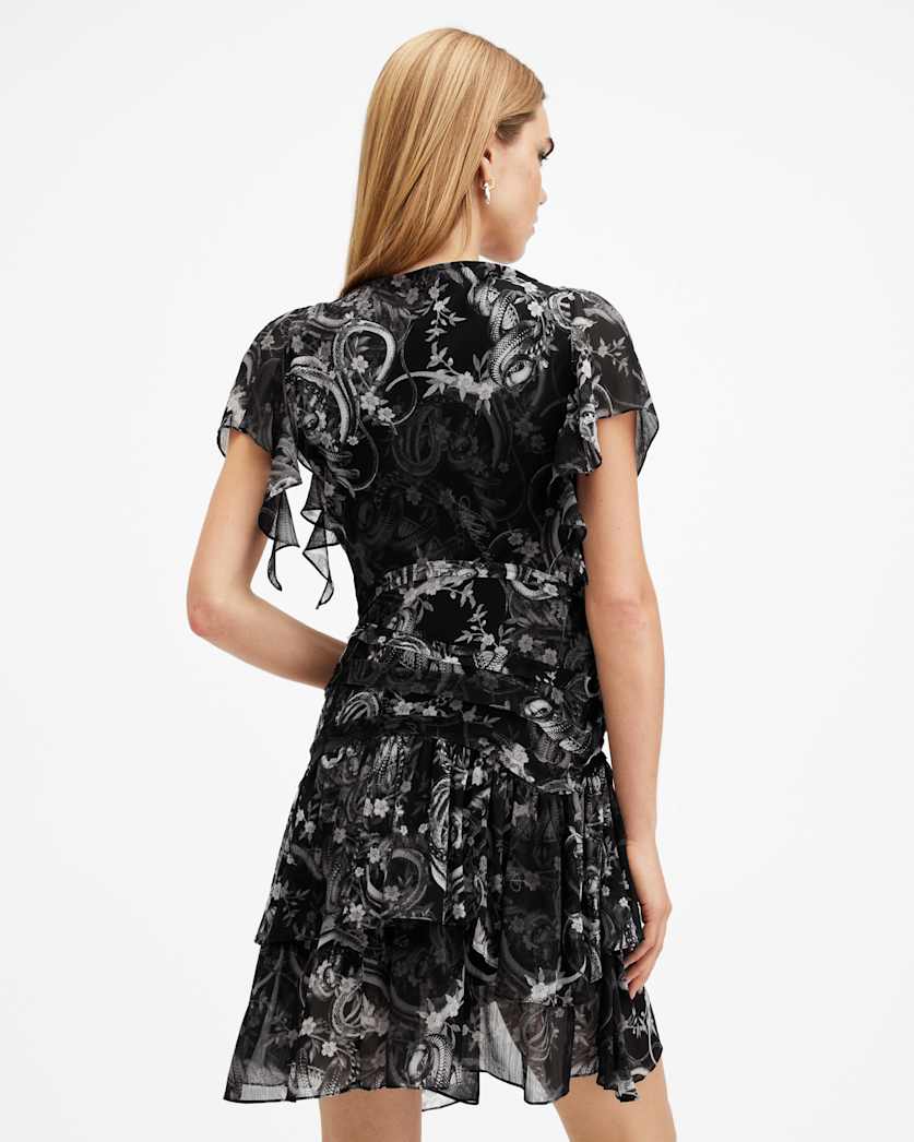 Callie Slash Neck Floral Mini Dress