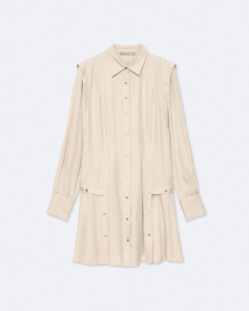 Artemis Silk-Blend Mini Shirt Dress