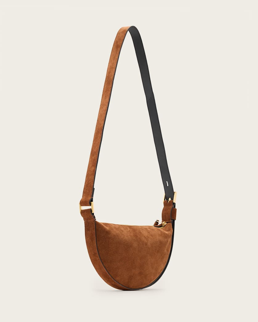 Half Moon Suede Crossbody Bag