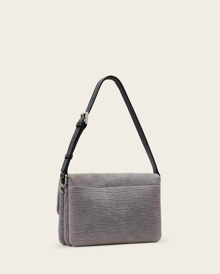 Ondine Croc-Effect Nubuck Shoulder Bag