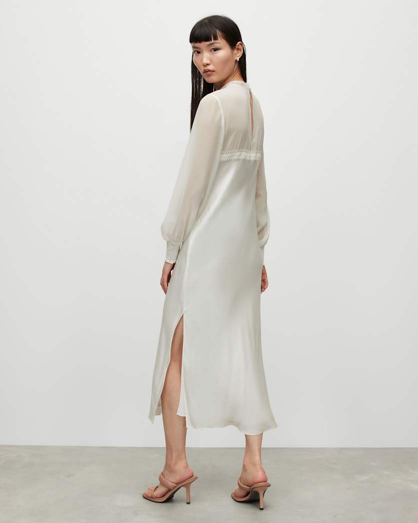 Bailey Silk Blend Sheer Midi Dress