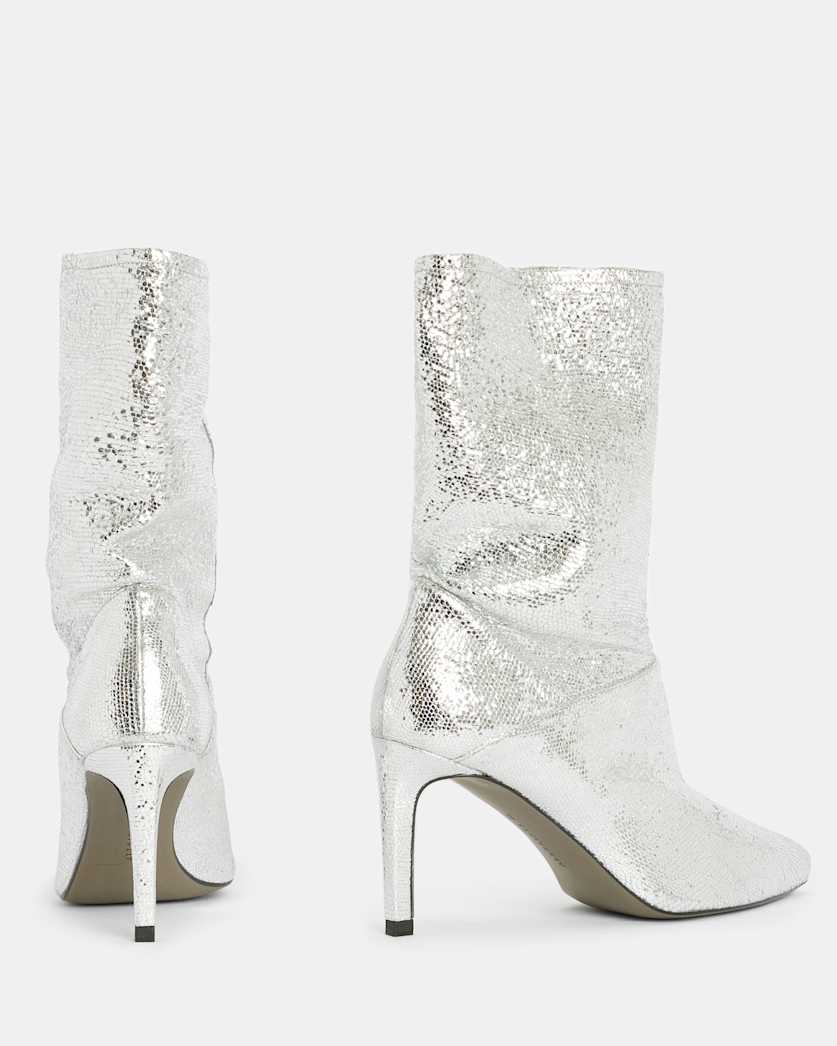 Orlana Heeled Shimmer Leather Boots