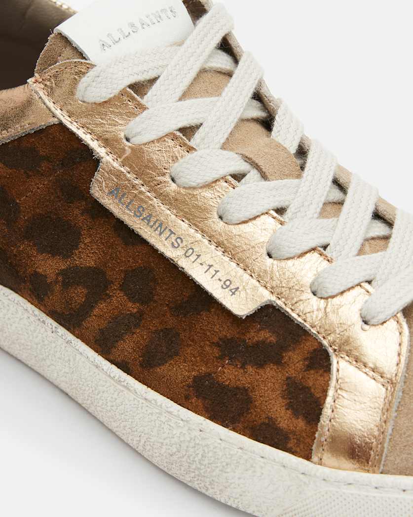 Sheer Leopard Print Leather Trainers