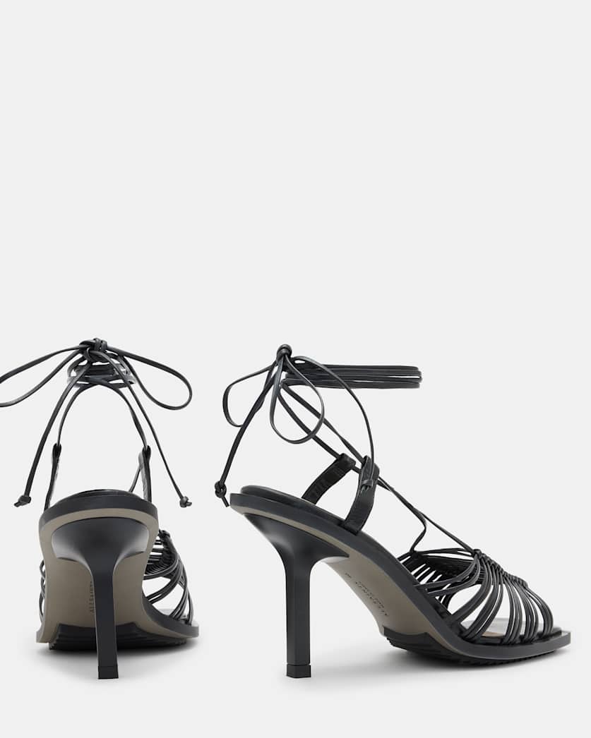 Dina Leather Rope Strappy Heeled Sandals