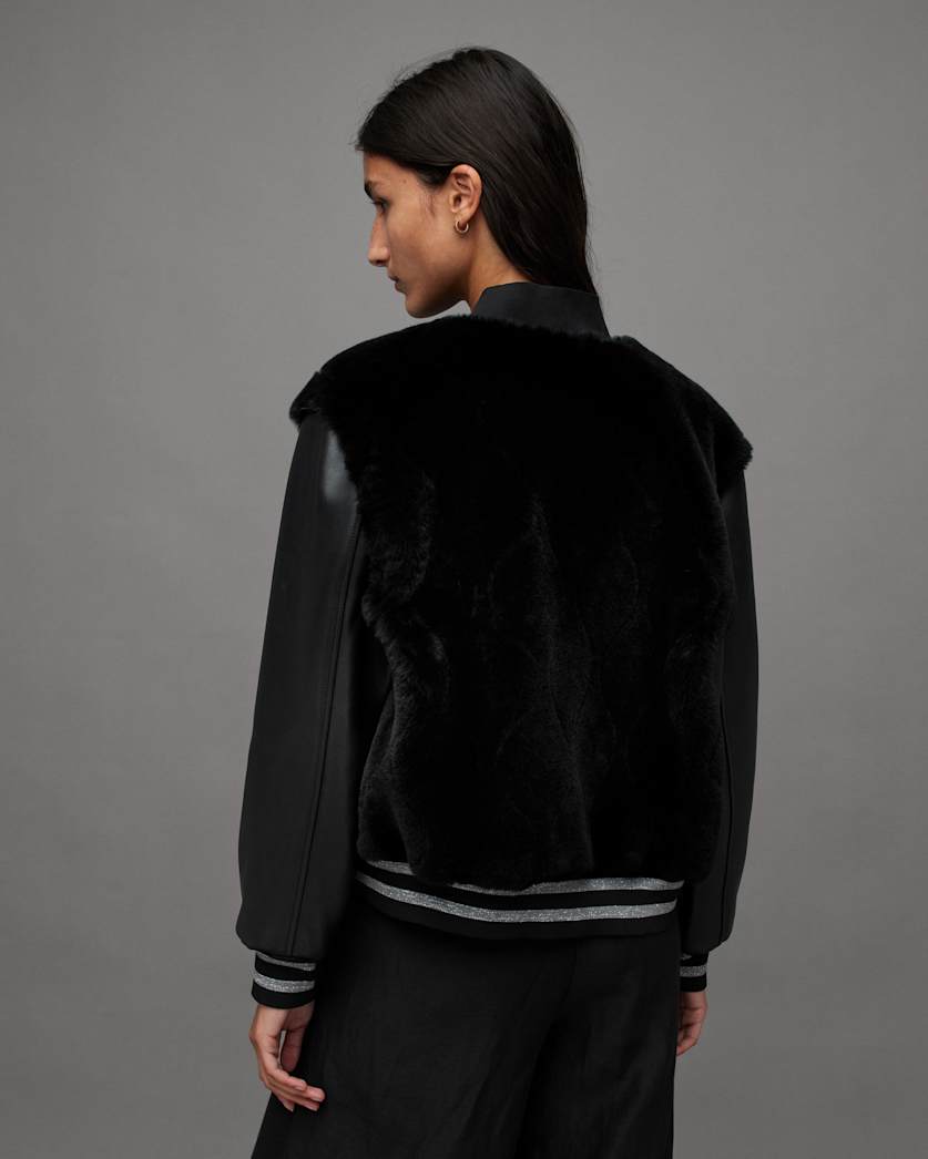 Margot Shearling Baseball Jacket