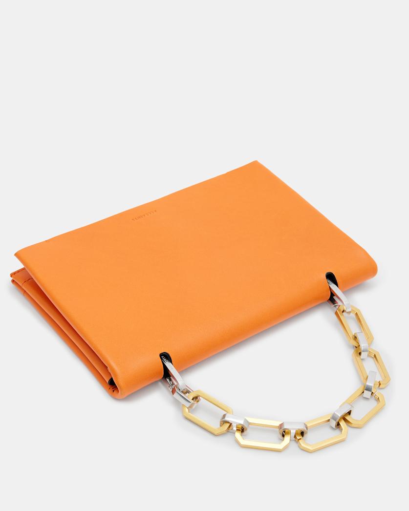 Yua Leather Removable Chain Clutch Bag
