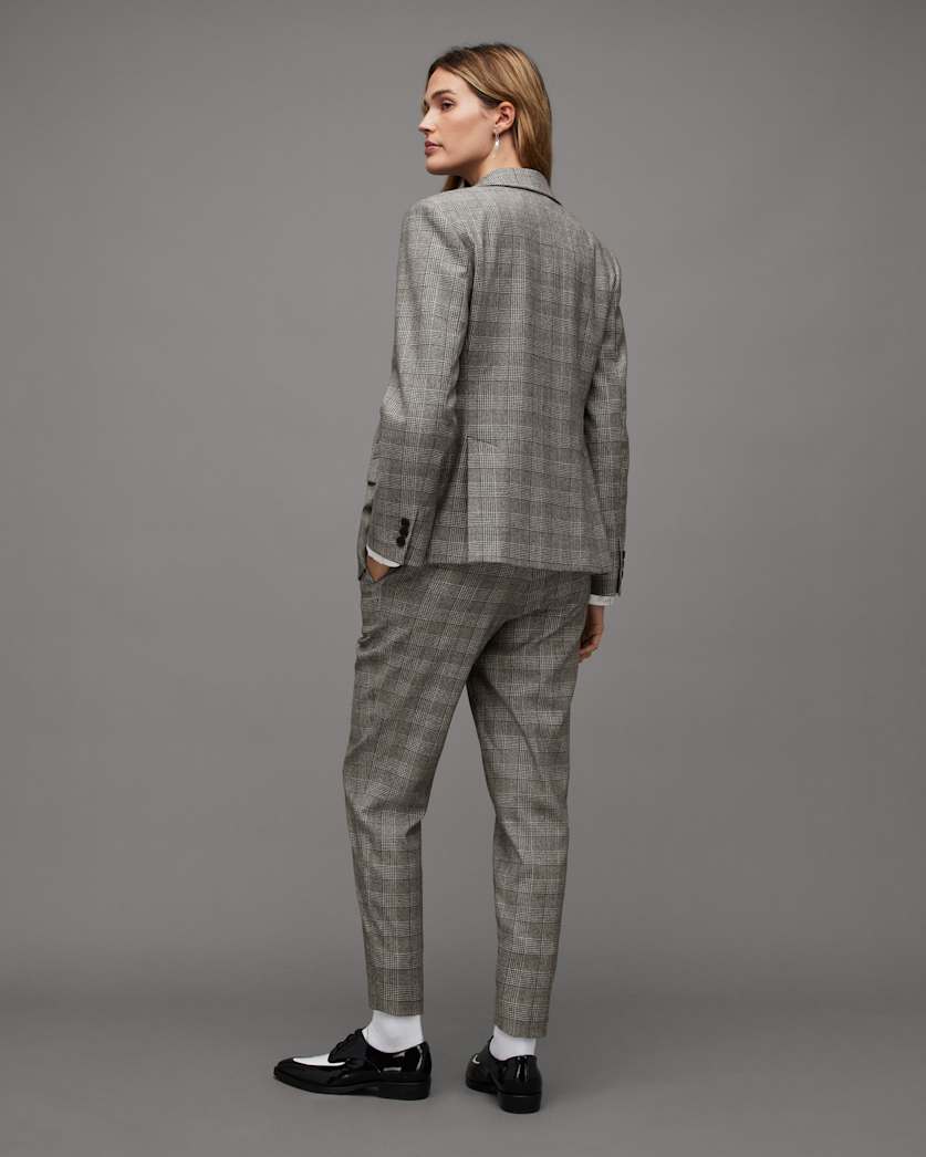Bea Woven Checked Skinny Fit Trousers