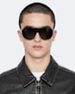 Alkan Zip Up Two Tone Leather Jacket