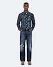 Destroy Mid Indigo Loose Straight-Leg Jeans