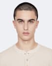 Raine Waffle-Knit Long-Sleeve Henley Top