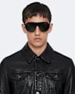Leather trucker jacket