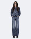 Straight leg mid-rise denim jeans