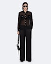Crepe elasticated wide-leg trousers