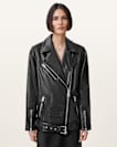 Billie Relaxed Fit Leather Biker Jacket