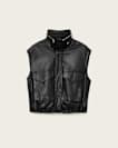 Clay Funnel Neck Leather Gilet