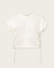 Mira Cropped Satin Drawcord T-Shirt