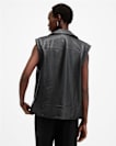 Billie Relaxed Fit Leather Biker Gilet