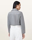 Elora Cropped Slim Leather Biker Jacket