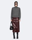 Olivia Leather Midi Skirt