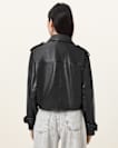 Hendry Cropped Leather Trench Coat