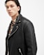Milo Asymmetric Zip Leather Biker Jacket