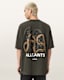Reticulate Oversized Graphic Snake Print T-Shirt