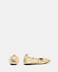 Alia Metallic Leather Ribbon Ballet Pumps