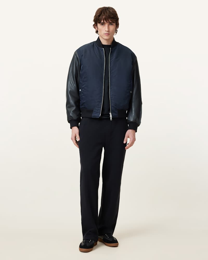 Myler Leather Sleeve Bomber