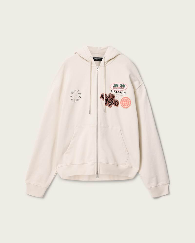 Patcher Zip Up Cotton Hoodie 