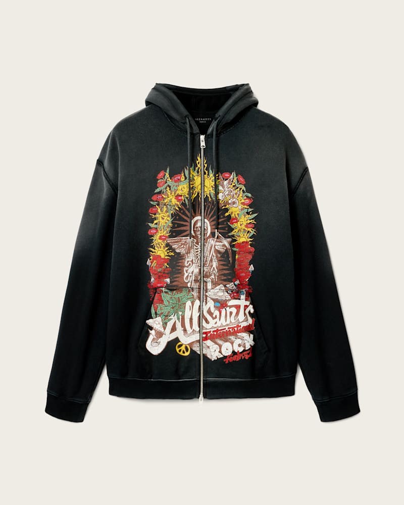 Roque Zip Up Graphic Hoodie