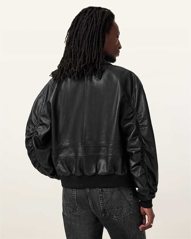 Marco Oversized Leather Bomber Jacket