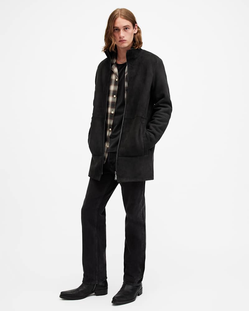Stride Funnel Neck Shearling Coat