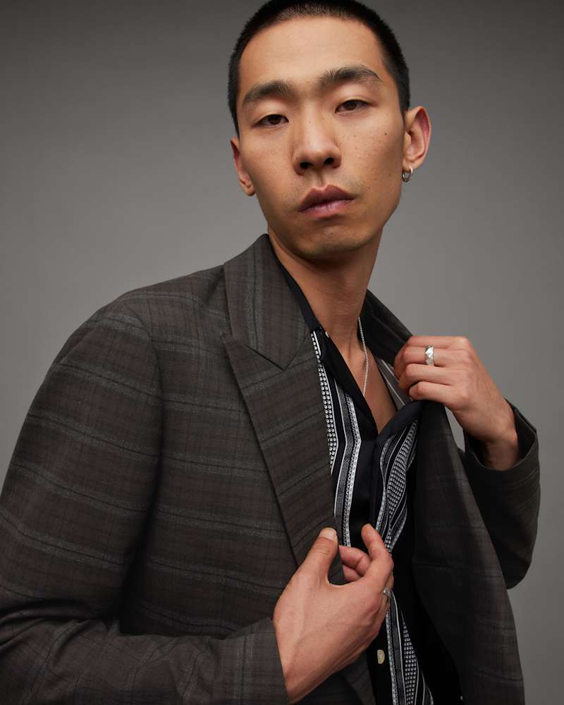 Spica Checked Double Breasted Blazer
