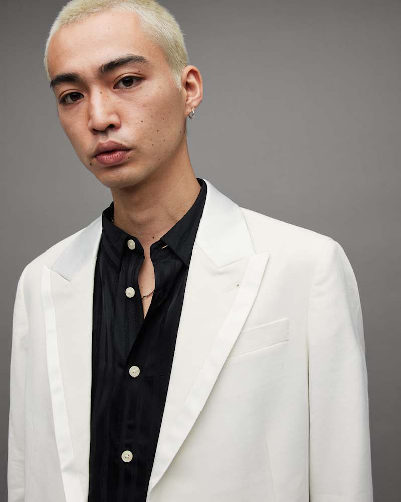 Canis Satin Trim Relaxed Fit Blazer