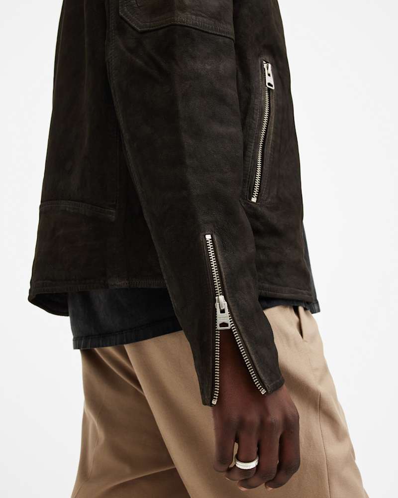 Cora Suede Snap Back Collar Jacket