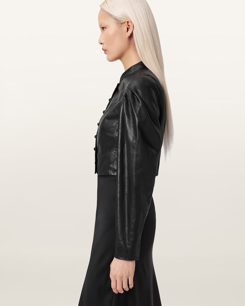 Sadie Cropped Leather Jacket