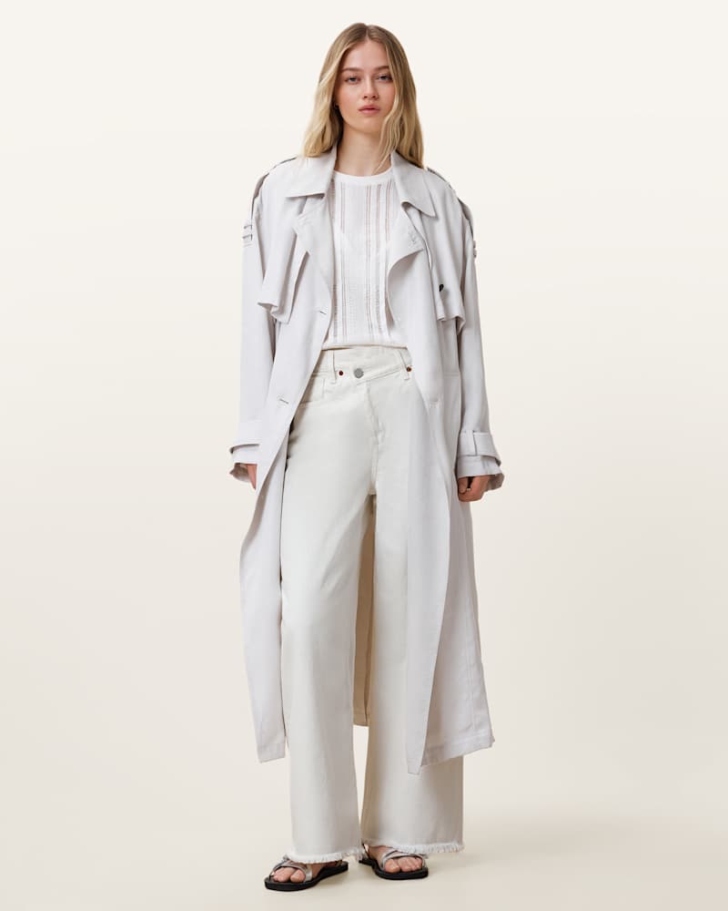 Aki Crossover Wide Leg Denim Jeans
