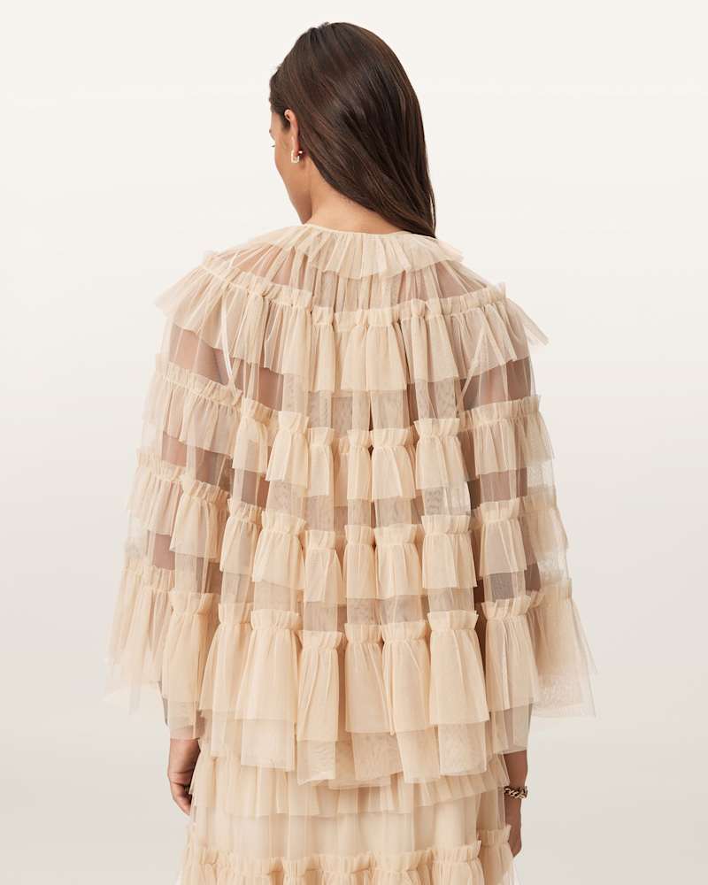 Aude Ruffle Cape Top